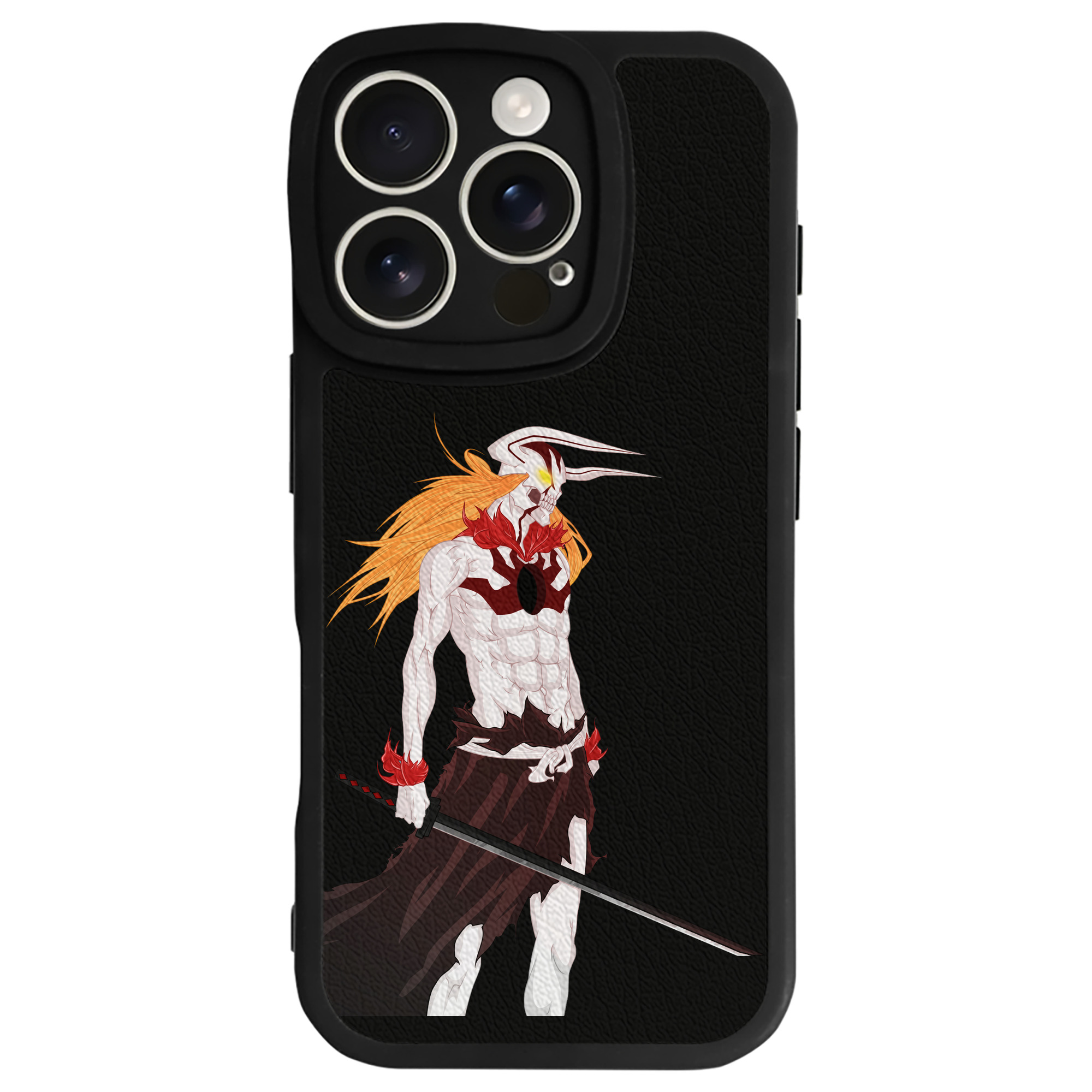 （画像用） ブリーチ 黒崎一護（くろさき いちご）BLEACH Kurosaki Ichigo 【iPhone 16シリーズ対応】シリコンスマホケース（レザー調） 材質：シリコン